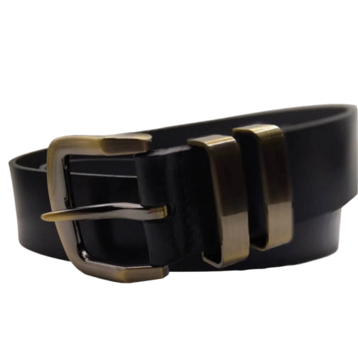 Australian Made Full Grain Leather Belt | Satin Gold